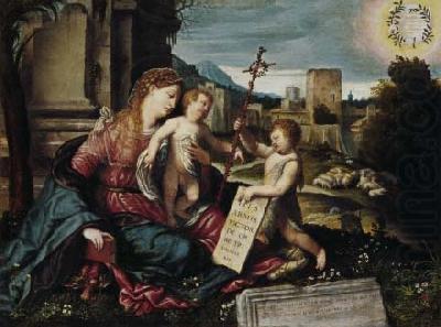 Alessandro Bonvicino Madonna with Child and the Young St John china oil painting image